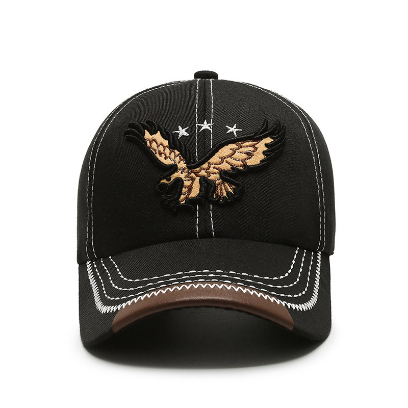 Men's and women's couple cotton and polyester baseball caps, new summer and spring sports sun protection baseball caps, embroidered eagle sun caps details Picture
