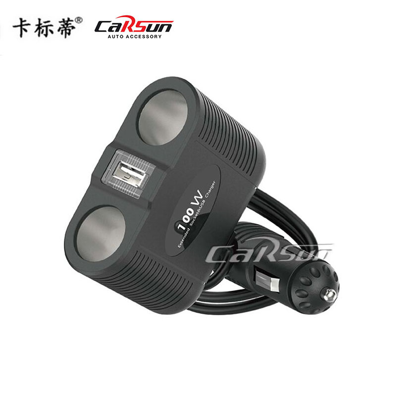 车载一转二点烟器双孔单USB大功率汽车充电器车载手机充电器