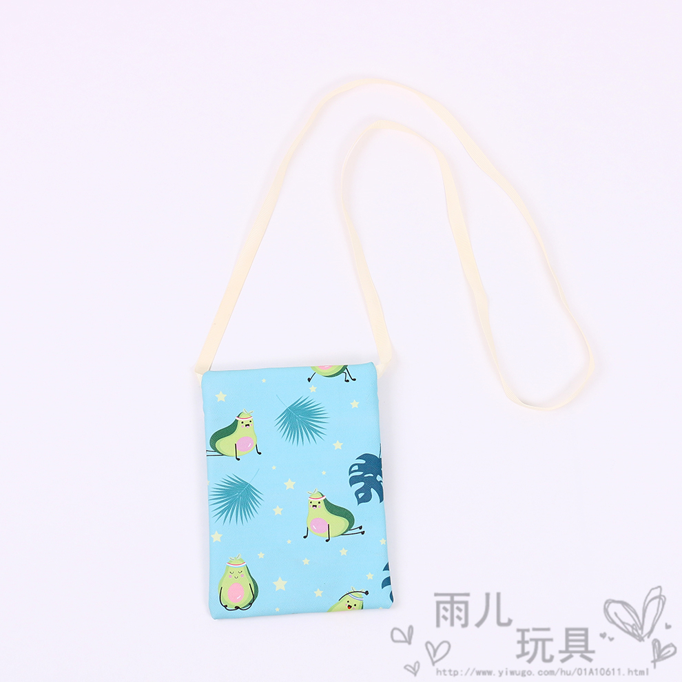 New creative children's fruit wallet, avocado phone case, mini accessory, phone crossbody zipper small bag Item Picture
