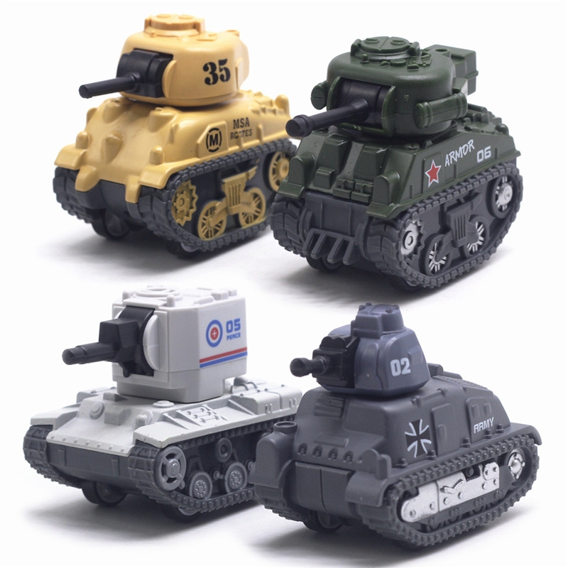 Four types of cross-border alloy tank models, Q-version Huili car models, and independent color box children's toys are selling well at the street stall Application Scenario