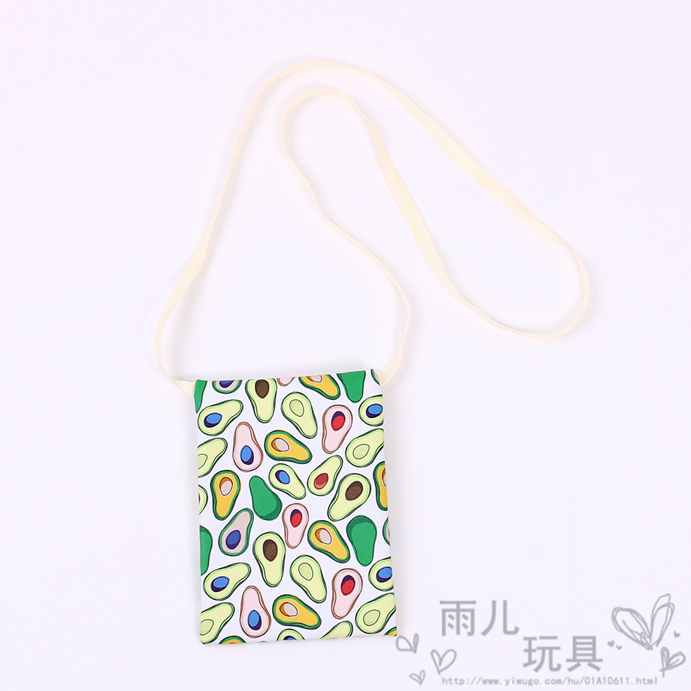 New creative children's fruit wallet, avocado phone case, mini accessory, phone crossbody zipper small bag Specification drawing