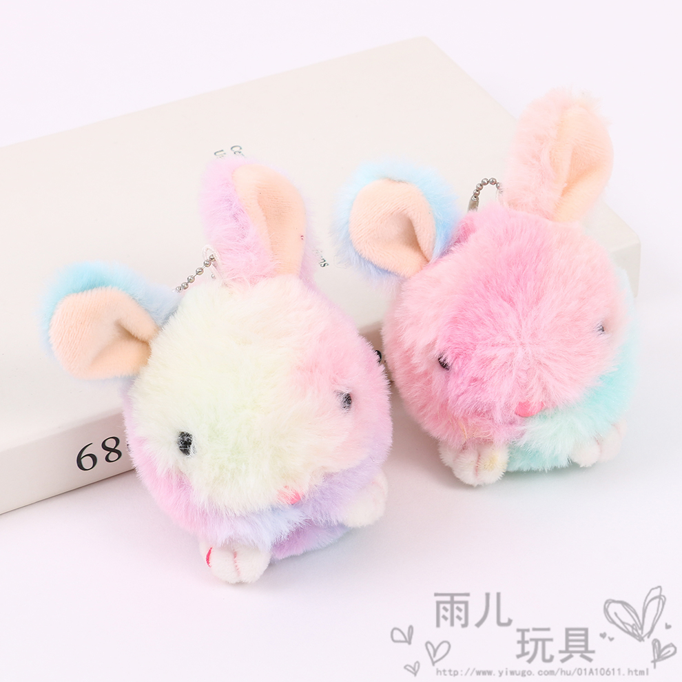 Cute rabbit plush toy miniature rabbit doll pendant key chain Children's doll schoolbag pendant
