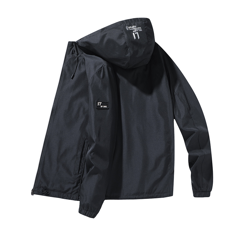 Men's Spring and autumn casual large-sized hooded jacket for young students, 2020 new style loose top for men details Picture
