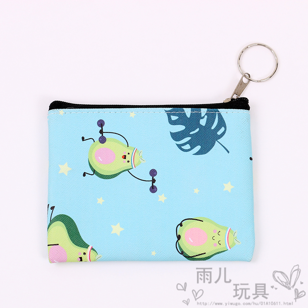 Avocado coin purse, storage bag, cloth bag, portable Korean cartoon women's clutch, fabric mini leather small bag Application Scenario