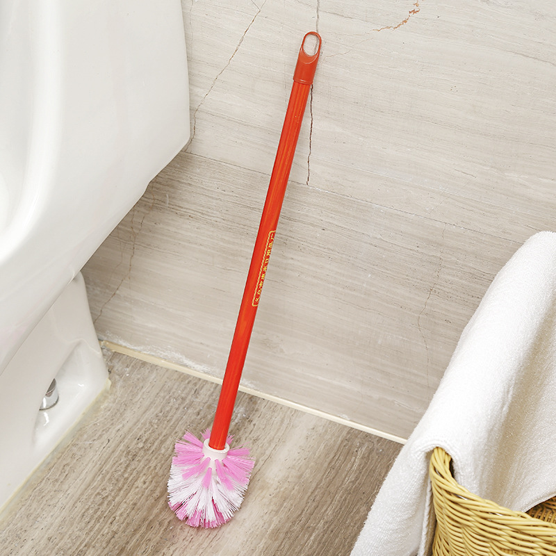 Yiwu factory direct sales of round wooden handle toilet brushes, long handle toilet brushes for dead corners, bathroom cleaning brushes wholesale details Picture