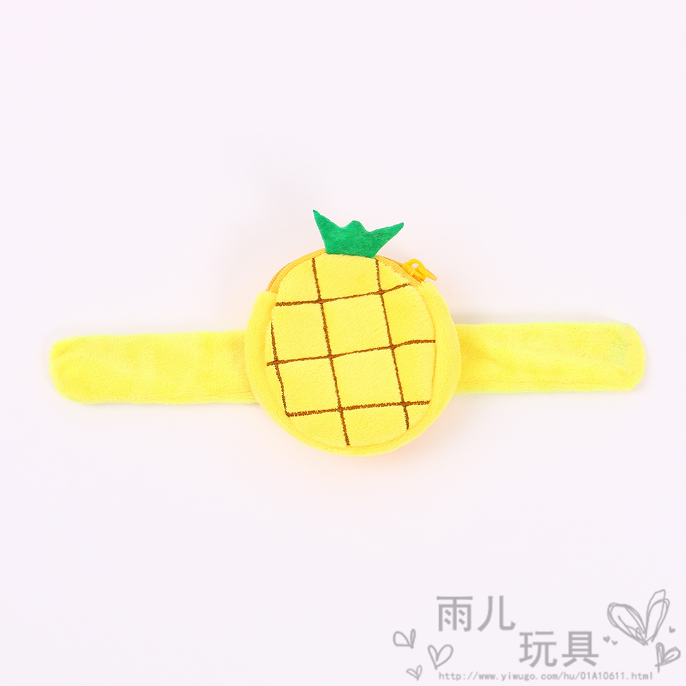 Cute cartoon fruit series plush coin purse, new children's papa ring doll wrist strap toy small wallet Specification image