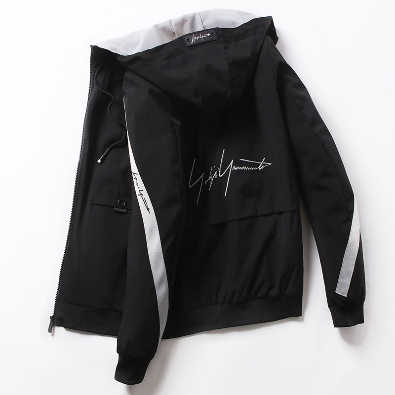 20 New Spring and Autumn hooded casual plus-size men's jacket for young students details Picture