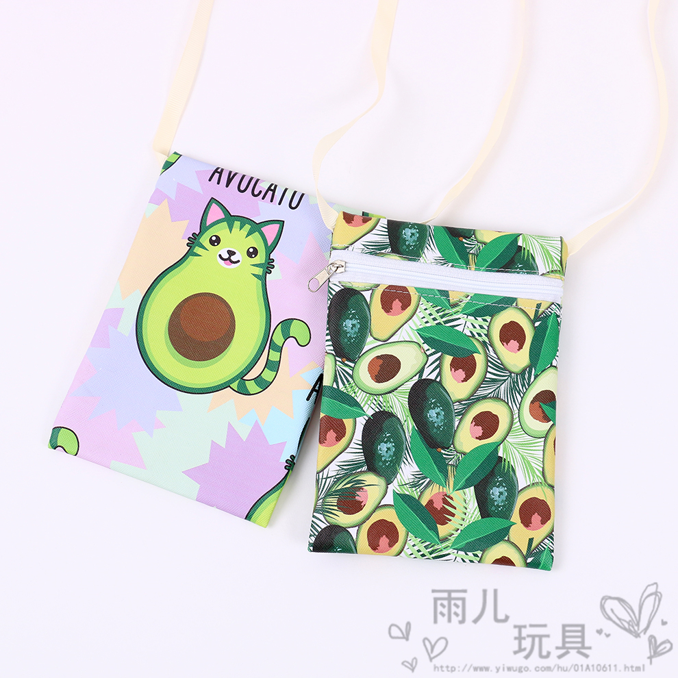 New creative children's fruit wallet, avocado phone case, mini accessory, phone crossbody zipper small bag full figure