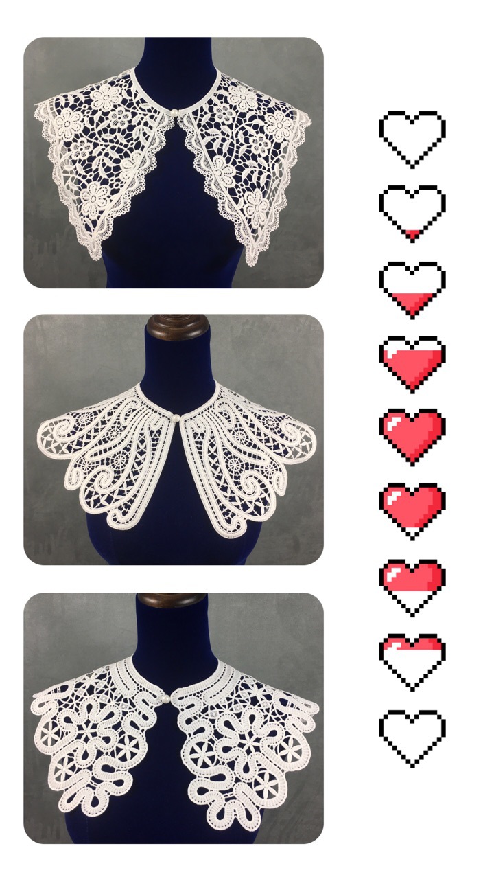 春秋厚棉重工水溶镂空花朵披肩项链女衬衫假领子立领衬衫假衣领