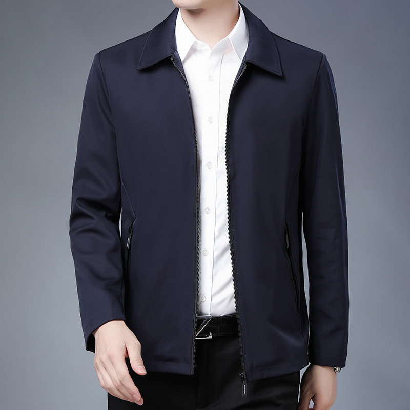 Spring and autumn new men's suit collar jacket jacket middle-aged and young men business leisure handsome dad fashion jacket