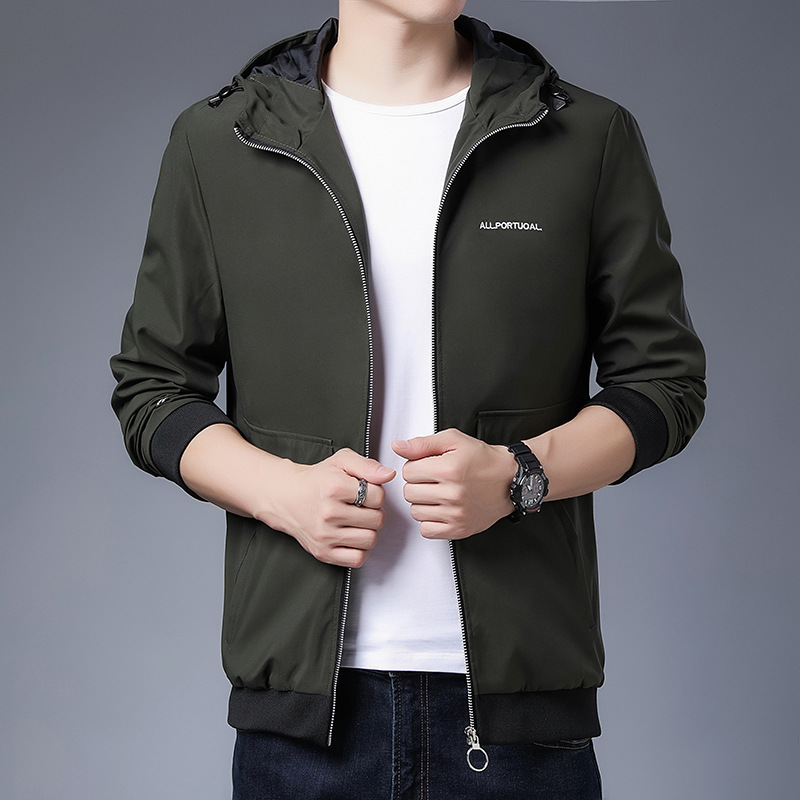 Middle-aged jacket male spring and autumn new 2021 Korean casual dad coat trend thin zipper outer jacket