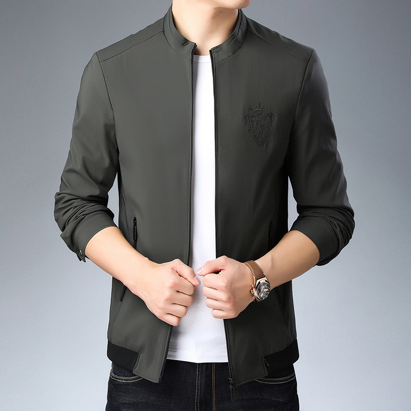 Men's slim slim Jacket Spring/fall new business stand collar casual jacket Men's jacket 2021 new product