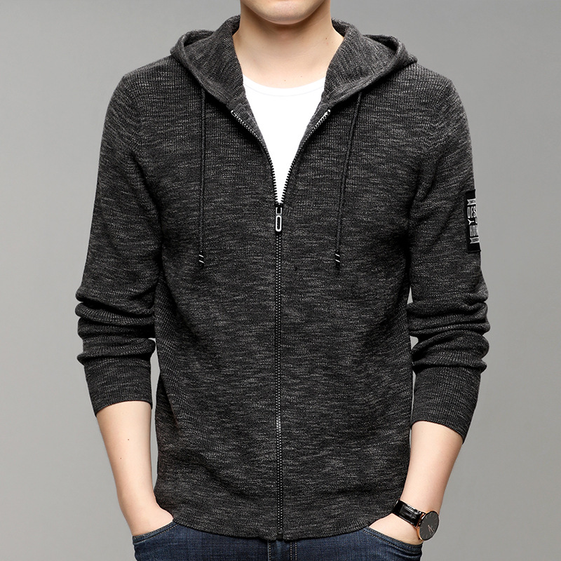 Jacket sweater male spring autumn new Korean version of fashion casual hooded sweater coat men wear sweater tide