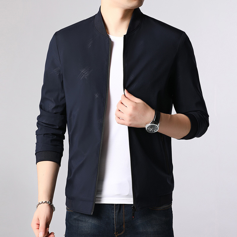 Spring and autumn new baseball collar jacket male youth leisure zipper cardigan jacket Korean fashion jacket for men