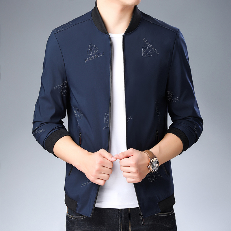 Fashion Jacket Stand collar Dad Casual jacket New business middle-aged men's jacket for fall 2021