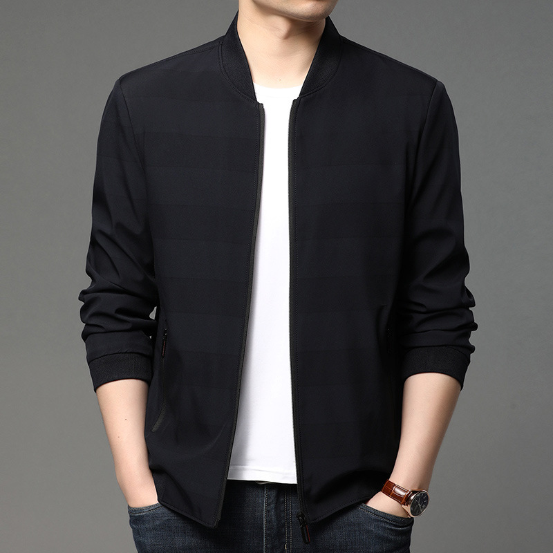 Jacket baseball jacket men's spring and fall fashion baseball collar thin casual coat middle-aged and young men wear jackets