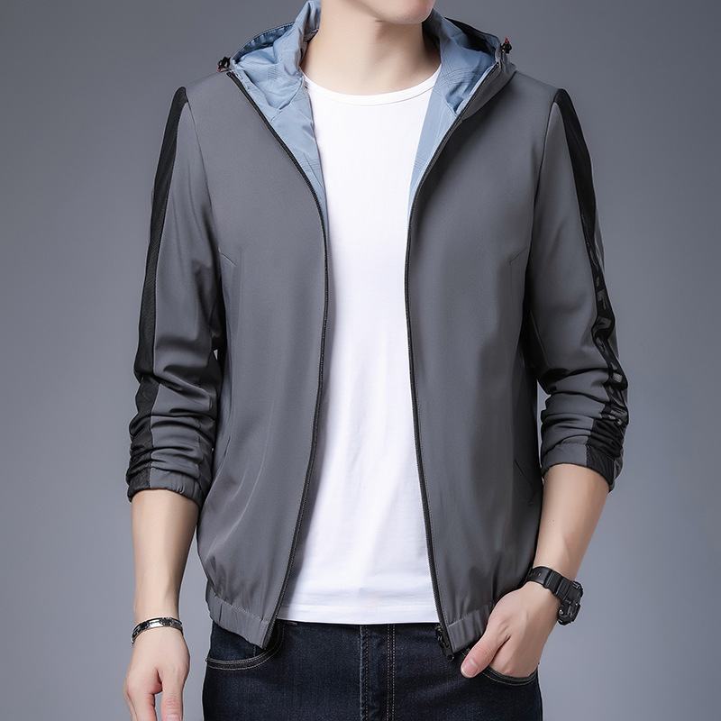 Boutique Men's Fall Jacket Men's Sport coat 2021 Hooded casual youth fall wear two sides