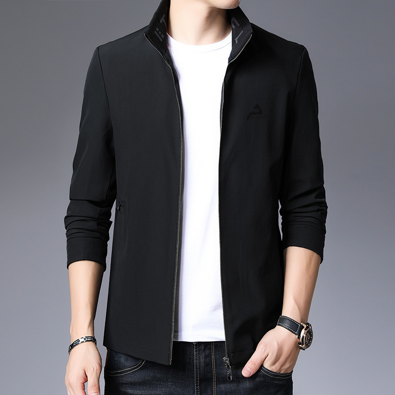 2021 Jacket Men's spring and autumn thin men's Korean business fashion jacket jacket middle-aged and young handsome jacket