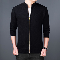 Manufacturers direct autumn and winter leisure men stand collar zipper thick sweater cardigan jacket business wear sweater outside the tide