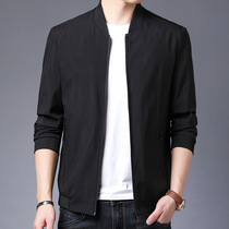 Middle-aged men's baseball jacket Spring autumn new fashionable jacket jacket casual stand collar thin dad business jacket