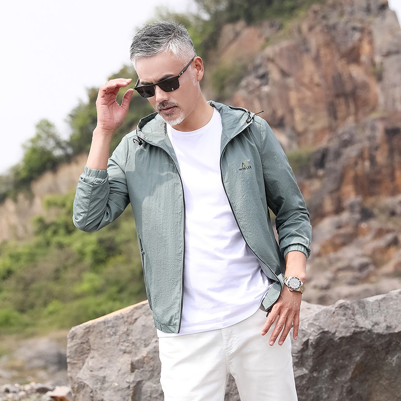New outdoor jacket summer skin windbreaker thin breathable men's fishing suit light shirt sport coat tide