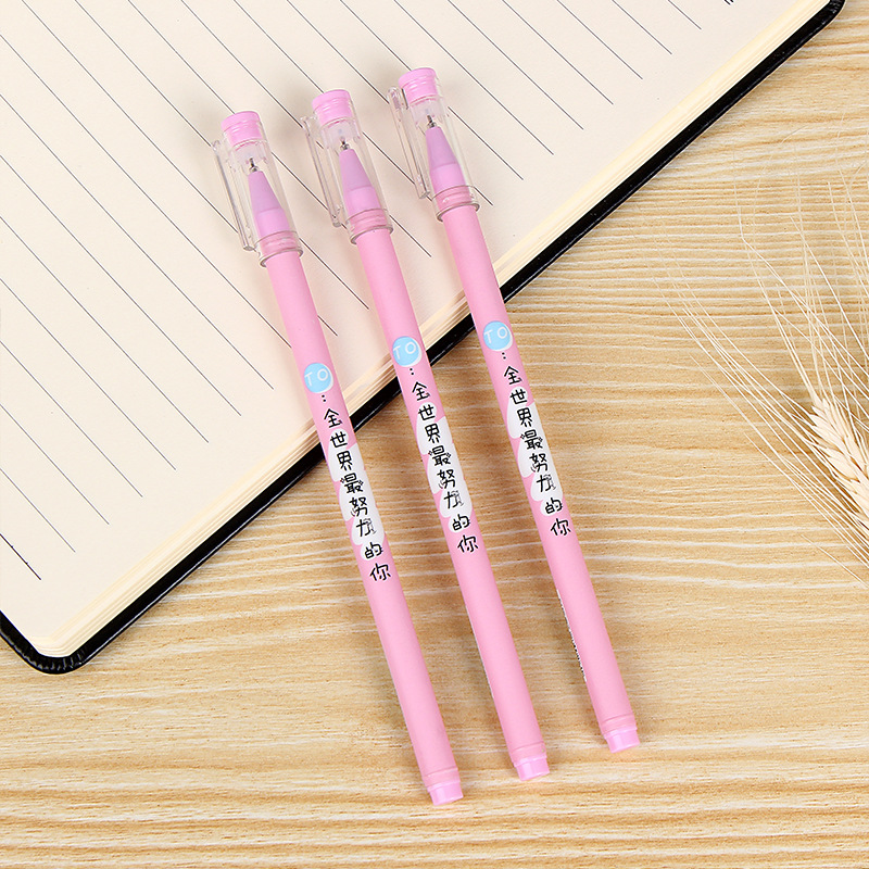 2020 New creative, personalized, and outstanding student full-needle gel pen, funny text plastic signature pen direct supply from the manufacturer details Picture