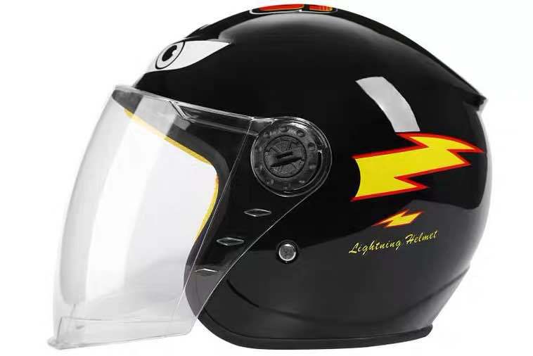 Electric bike children's helmet, child safety helmet, cartoon sticker, sun protection and anti-fog, half helmet for boys and girls, suitable for all seasons Item Picture