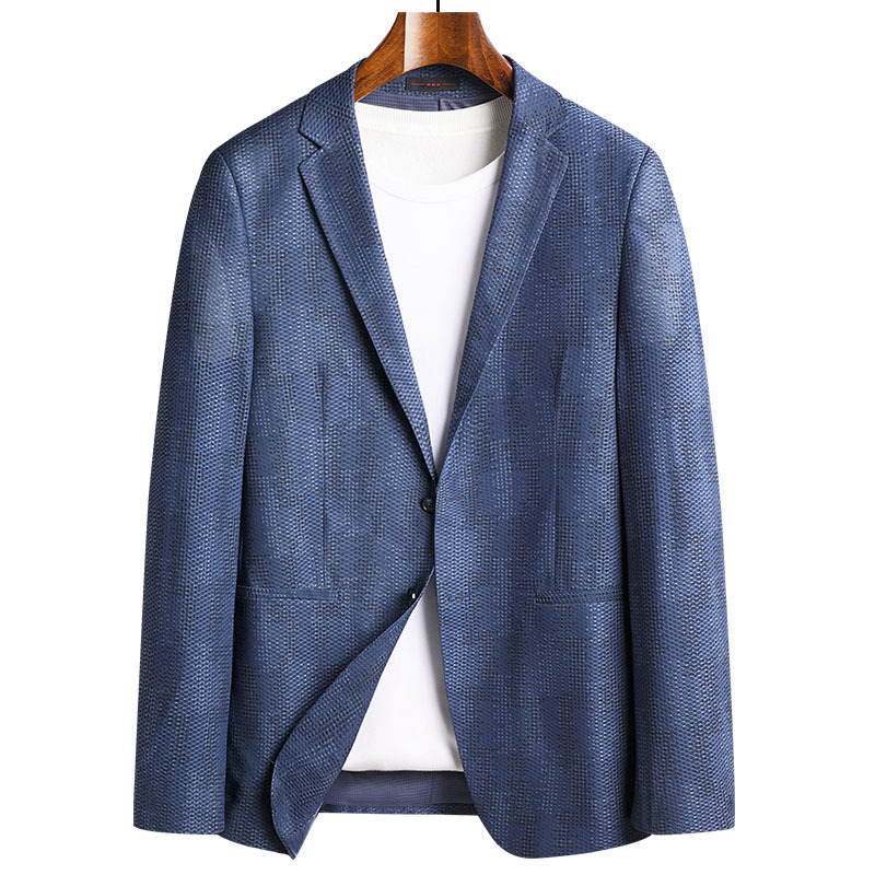 Boutique trend suit spring and summer thin suits men elastic Korean slim young men suit leisure single west