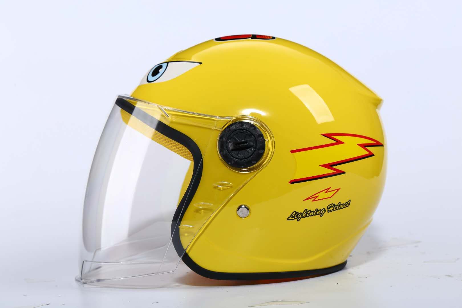 Electric bike children's helmet, child safety helmet, cartoon sticker, sun protection and anti-fog, half helmet for boys and girls, suitable for all seasons details Picture