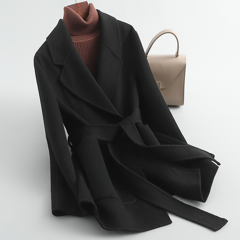 Spring 2021 women's new double-sided cashmere coat women short short short short wool coat women a wholesale