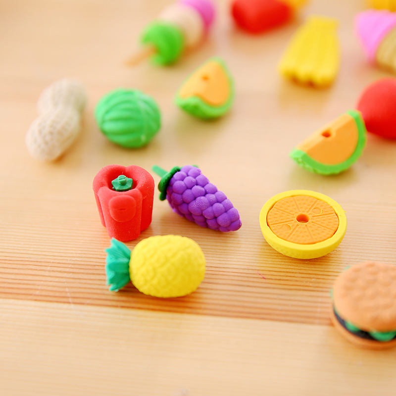 Zipper bag animal fruit cake, Christmas eraser, student prize, student eraser wholesale Item Picture
