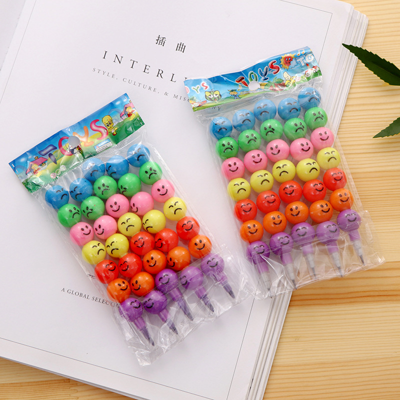 Creative 7-section Expression sugar-coated haws, pencils, crayons, student pencils, stationery, school supplies wholesale manufacturer