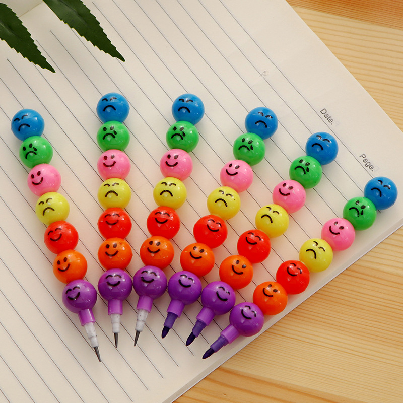Creative 7-section Expression sugar-coated haws, pencils, crayons, student pencils, stationery, school supplies wholesale manufacturer Specification image