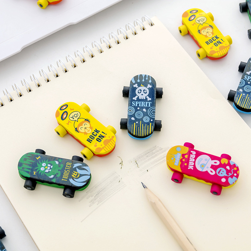 Wholesale manufacturer of creative cartoon scooters, cute erasers, student erasers, stationery and school supplies Application Scenario