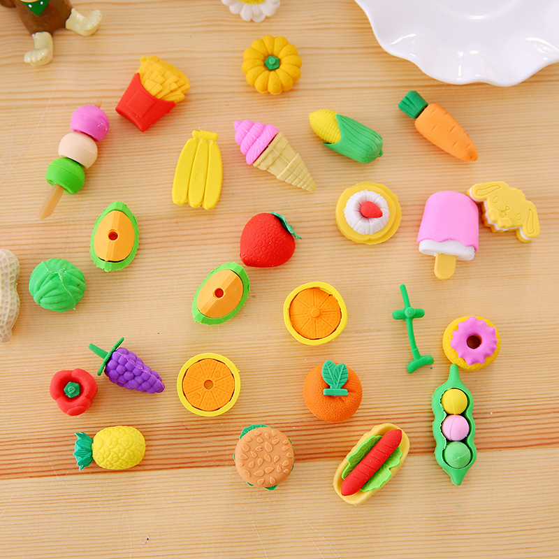 Zipper bag animal fruit cake, Christmas eraser, student prize, student eraser wholesale Specification image