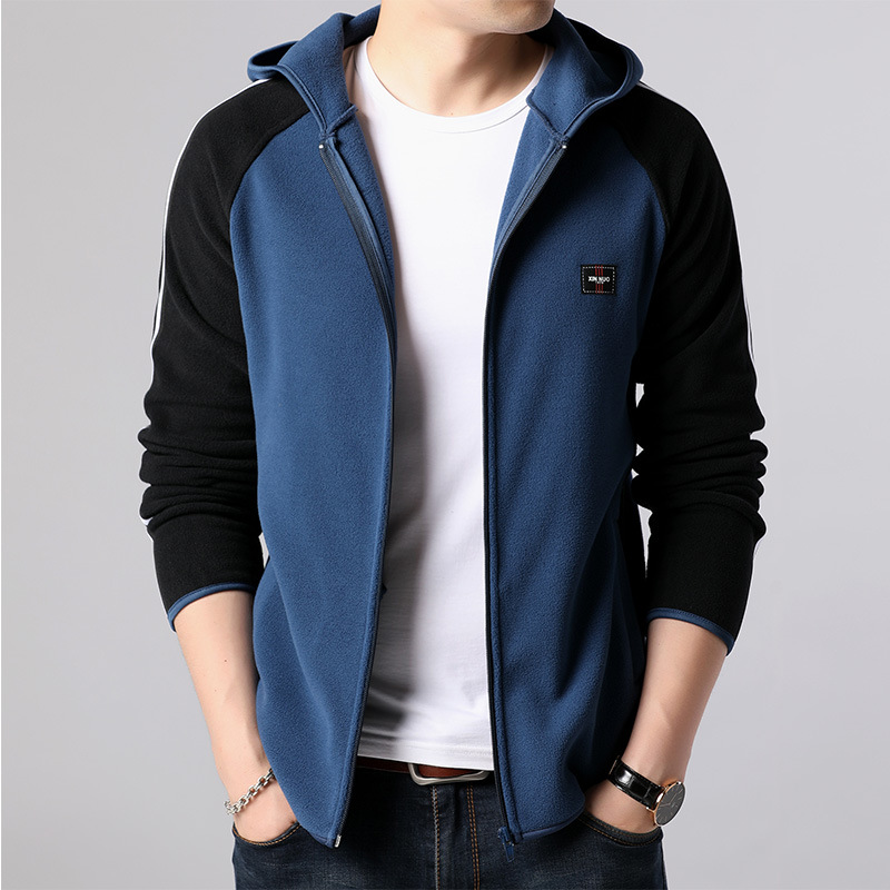 2021 Spring and autumn Korean hoodie, hooded slim physique, zipper sports men's cardigans, casual color coat trend spot