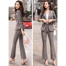 Temperament goddess fan fashion versatile plaid small business suit business suit women's business president work clothes formal wear