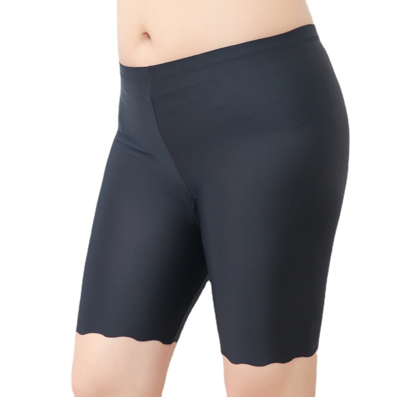 Plate-size women's one-piece hair replacement for chubby girls, leggings for women, 5-inch nylon ice silk wavy edge safety pants for summer Item Picture