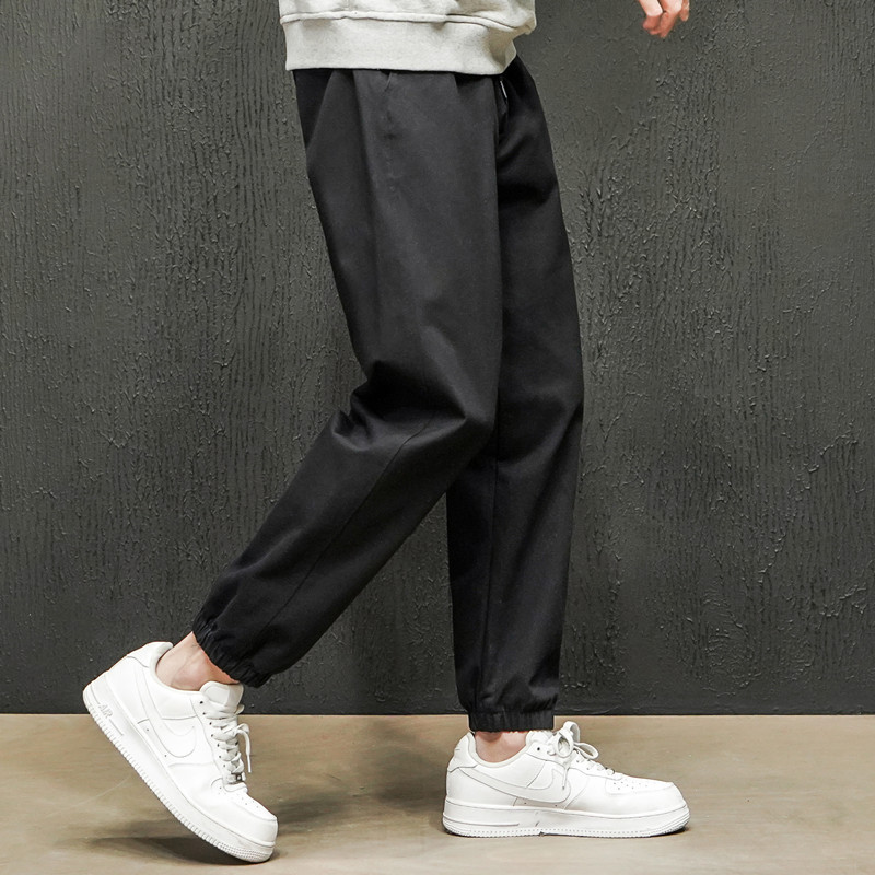 Spring/Summer 2021 new collection of tight-fitting men's trousers: simple, casual, loose, large-sized tight-fitting men's trousers Application Scenario
