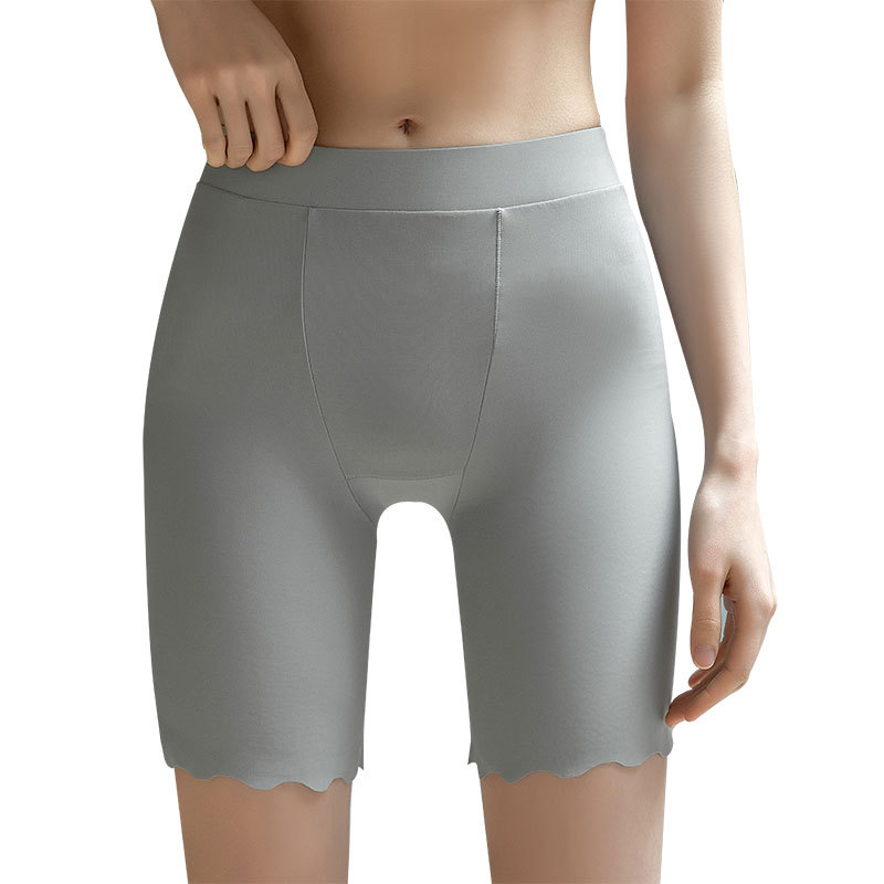 Plus-size women's one-piece consignment high-waisted ice silk seamless safety pants, high-elastic nylon women's anti-glare leggings Item Picture