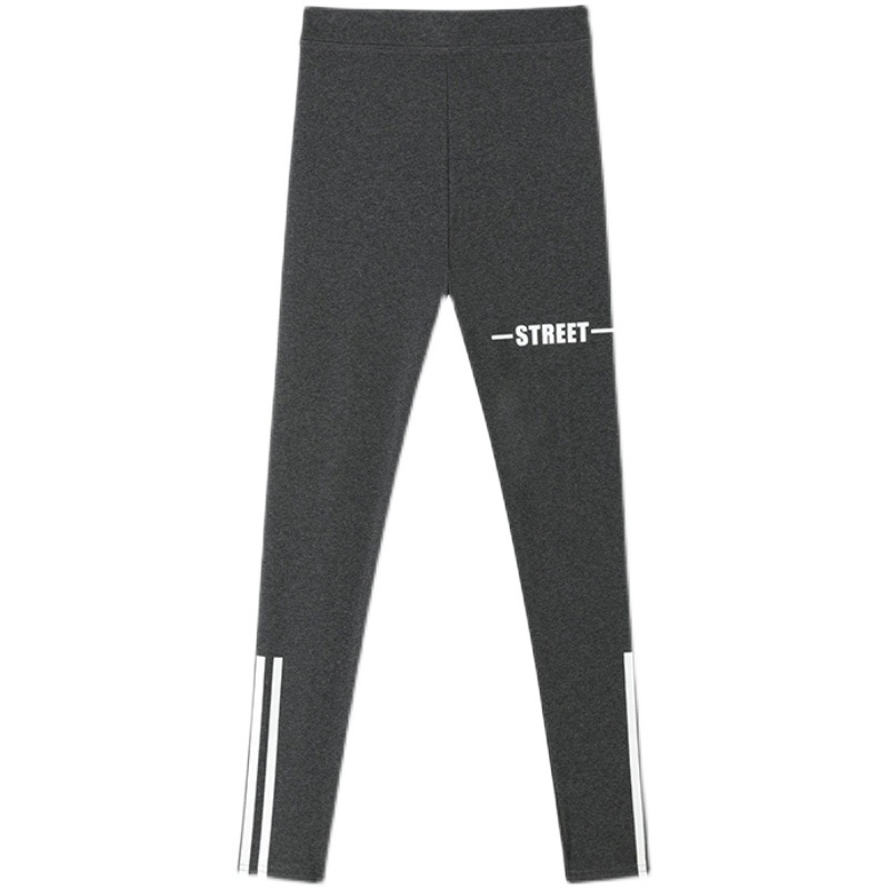 Real photo of 2021 Spring Festival tight-fitting height, waist elasticity, slimming letter, seamless slimming legs, yoga, wearing leggings outside, female hair replacement Item Picture