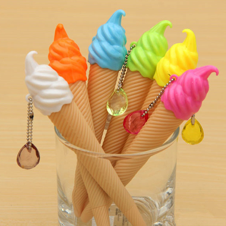 Creative pendants, ice cream-shaped gel pens, colored pen refills, student gel pens, stationery, and school supplies wholesale