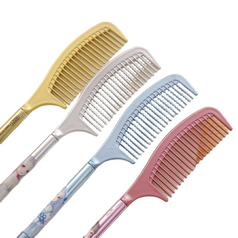 Wholesale of creative cartoon comb-shaped gel pens, black gel pens, signature pens, student gel pens, stationery and school supplies Item Picture