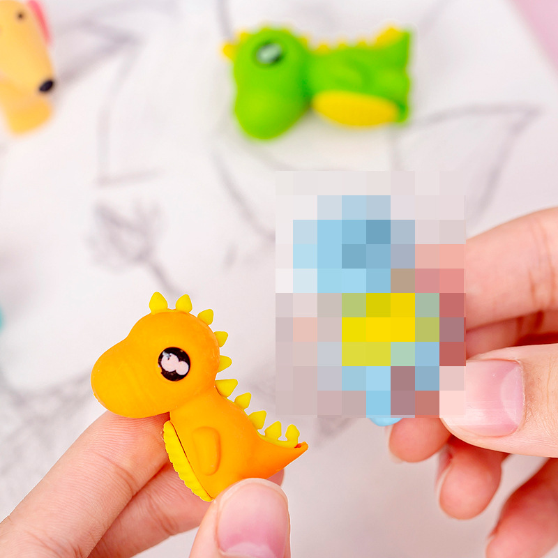 5218 Zhongku Creative Card Tong Little Tyrannosaurus Eraser, Student Eraser, Stationery Wholesale and Customization Factory, Stationery wholesale Specification image