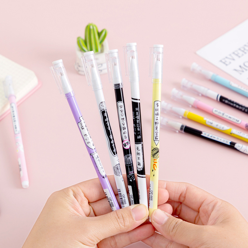Outstanding students with creative academic performance, popular words, personalized gel pen, black 0.5, social worker, creative stationery, gel pen wholesale and customization Application Scenario