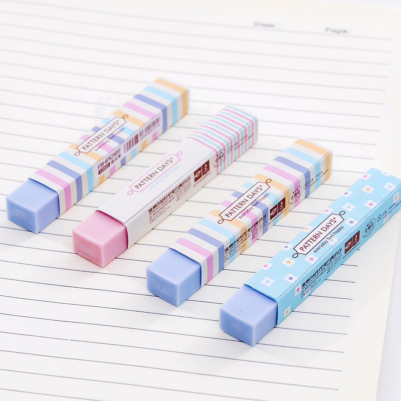 I love candy-colored, fresh and small floral long erasers. They are super clean and have few ruff. Wholesale erasers for students and custom-made erasers Application Scenario
