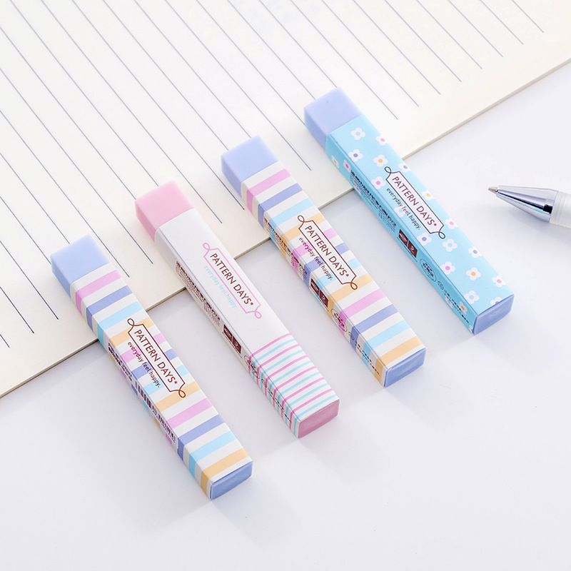 I love candy-colored, fresh and small floral long erasers. They are super clean and have few ruff. Wholesale erasers for students and custom-made erasers Specification image