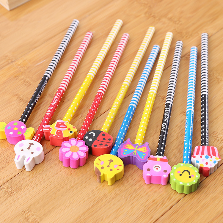 Special creative children's pencils with cartoon eraser tips, student pencils, stationery and school supplies manufacturer wholesale Application Scenario