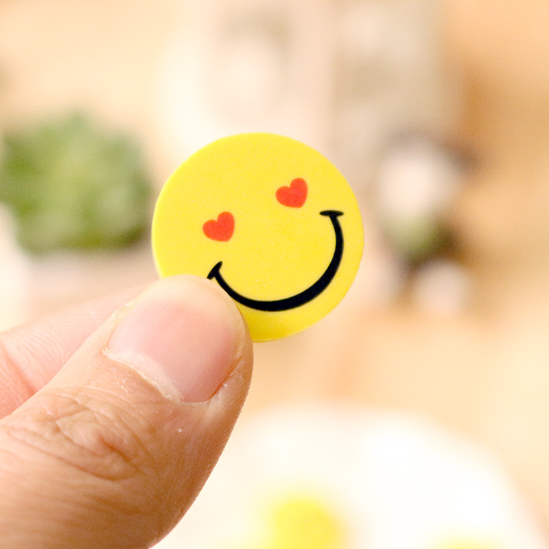 Children and primary school students' cartoon smiling face expression creative erasers, student erasers, stationery manufacturer wholesale details Picture