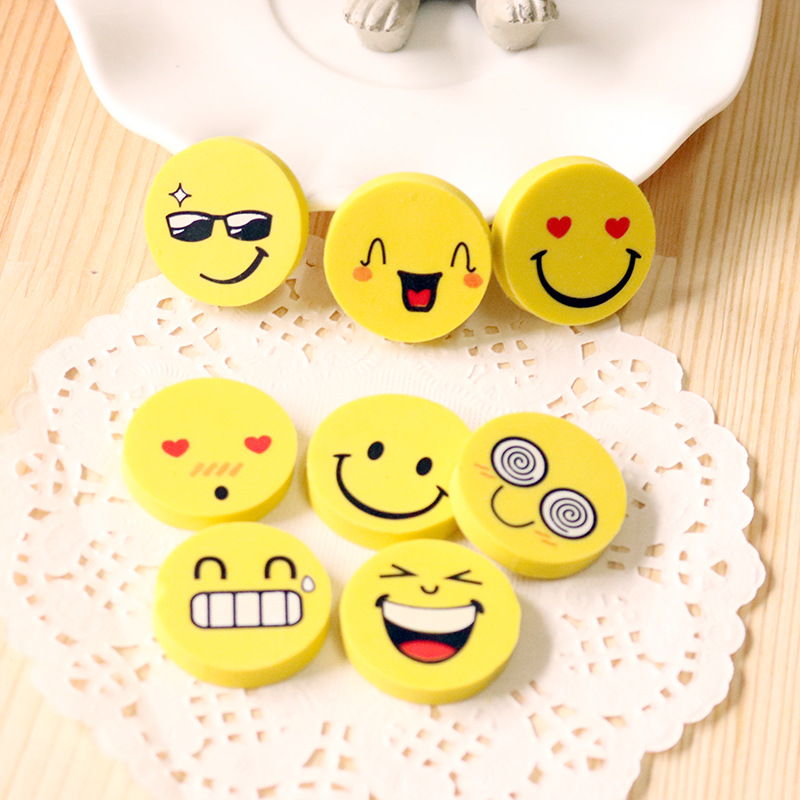 Children and primary school students' cartoon smiling face expression creative erasers, student erasers, stationery manufacturer wholesale Item Picture